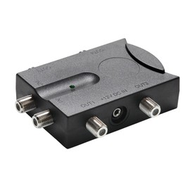 SIUKE TV Amplifier, Bi-Directional TV Amplifier 2 Inputs TV Antenna Signal Booster with 4 Outputs Low Noise TV Signal Splitter Antenna Signal Booster with Reverse Path for Indoor Use