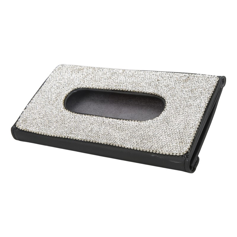 Rhinestone Sun Visor Tissue Box Bling Napkin Storage Holder Universal