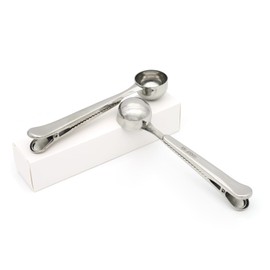 LEADUP 18/8 Stainless Steel Measuring Scoop with Coffee Bag Clip for Ground Coffee,Espresso,Coffee Beans,2-in-1 Stainless Steel Multifunctional Coffee Measuring Spoon