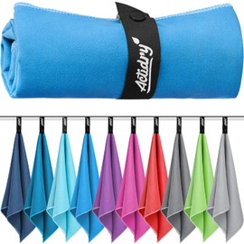 Actidry Microfibre Towel - light and absorbent - 9 colours S M L XL sizes - great for beach, sports and outdoor activity - M (70 x 140 cm) 1 piece - dark blue