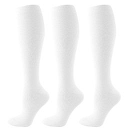 HYCOPROT Compression Socks for Women & Men Circulation (3 Pairs) 15-20 mmHg for Athletics Running Nurses Pregnancy Travel