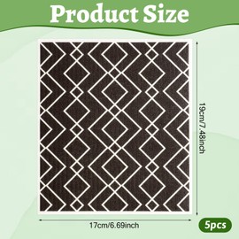 ElevateTech Pack of 5 Swedish Tea Towels for Kitchen Super Absorbent Washable Swedish Tea Towel Reusable Cute Pattern for Kitchen Home Decoration Housewarming Gift