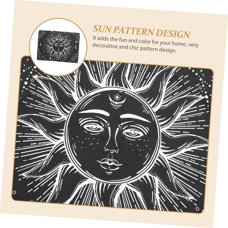 Ciieeo Simple Sun Pattern Wall Tapestry Hanging Decor for Living