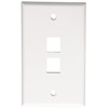 Leviton 41080-2WP Quickport Wallplate, 2-Port; White