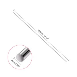 2 x Round Steel Bars, 1mm x 150mm High Speed Steel (HSS) Lathe Bars for Shaft Gear Drilling Lathe Boring Machine Turning Miniature DIY Crafts, DRINYOUNG (1mm x 150mm 2 pcs)