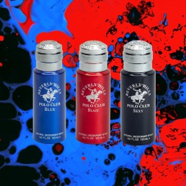 Beverly Hills Polo Club Natural Deodorant Spray For Men (Blaze Sexy Blue) 4oz