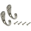 Dorman Hardware 4-1755 Single Coat Hooks with Satin Nickel Finish,