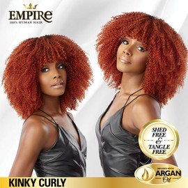 Sensationnel Empire Curly human hair - kinky curly tangle free weaving for quick weave and sew in styles for faux highlights - 1 pack (12 inch, 2 DARKBROWN)
