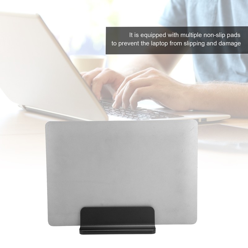Aluminum Alloy Laptop Stand Vertical Adjustable Notebook Computer Storage HolderBlack