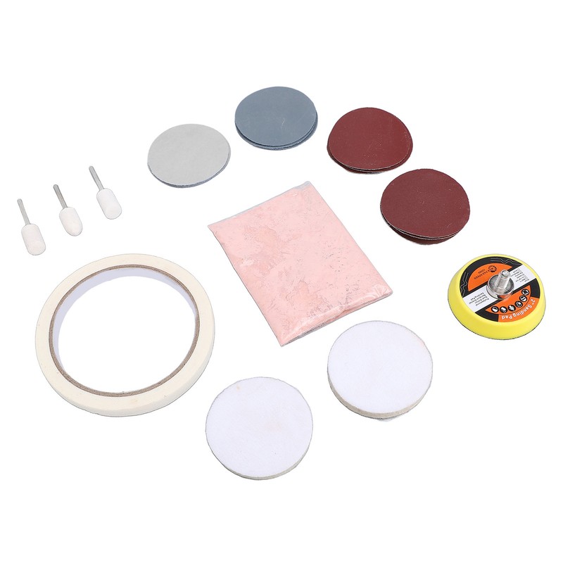 20 Pieces Watch Glass Polishing Kit Buffing Powder Felt Pad