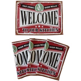 Rustic Placemats Set of 4 - Perfect for Kitchen and Retro Dining Room Table Decor | Farmhouse Place Mats