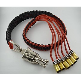 30" Biker âGet-backâ Whip - Panic Snap - Orange-black Reflective Paracord