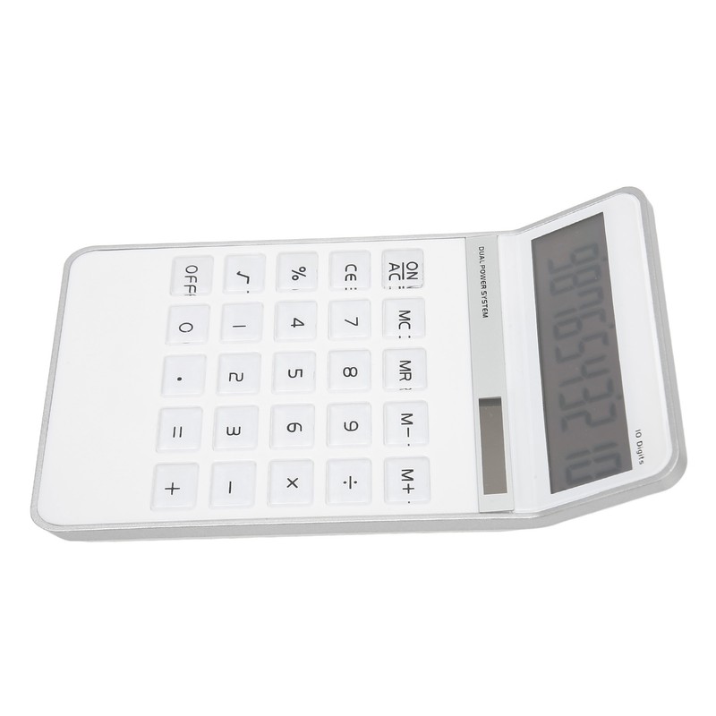 Calculator Solar Battery Powered Transparent Large Keys LCD Display Office