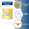 Neodrain Square Shower Drain, 6 in Golden 304 Stainless Steel