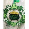 Unbranded St Patrick's Day Green Wreath Shamrocks Hanging Sign Irish