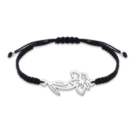 YLWJSP 12 Months Flower Braided Rope Bracelet Birth Month Flower Jewelry Birth Flower Gift Birthday Gift for Her Birth Month Gift (Daffodil Br)