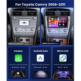 4G 64G J-B-L Radio for Toyota Camry 2006-2011 Car Stereo with 9inch 1280X720P IPS Touch Screen,Wireless AppIe CarPlay/Android Auto/AI DSP 32EQ/MirrorLink/GPS/WiFi/AHD Rear Camera