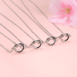 YELUWA 4 Pcs Knot Best Friend Friendship Necklaces Forever Love Knot Infinity Friendship Necklaces Jewelry Distance Matching Birthday Bridesmaid Maid of Honor Women Girl Sisters Wedding Bridesmaid Proposal
