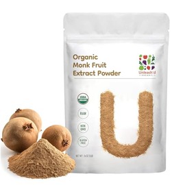 Organic Monk Fruit Extract Powder 16 oz - Unleash'd Organic 100% Pure Natural Green Food, Natural Sweetener, Supports Respiratory Health