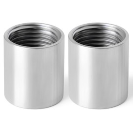 ERGAOBOY ERGAOBOY 2 Pcs 304 Stainless Steel 1/2" Female to 1/2" Female BSP Thread Straight Coupling Connectors SUS 304 Pipe Fittings