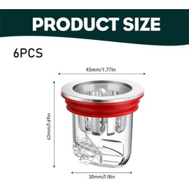 JOZMMZEOOA Odour Trap Shower, 6 Pieces Floor Drain Shower Odour Stop Drain Odour Trap Smell Shower Drain Backflow Preventer for Balcony Kitchen Bathroom Washing Machine Room