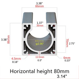 CNCTOPBAOS Nema34 Stepper Motor Mounting Bracket,Aluminum Mount Clamp Base Support,86 Stepping Motor Fixed Seat for CNC Router Engraving Milling Machine (86x86x80mm)