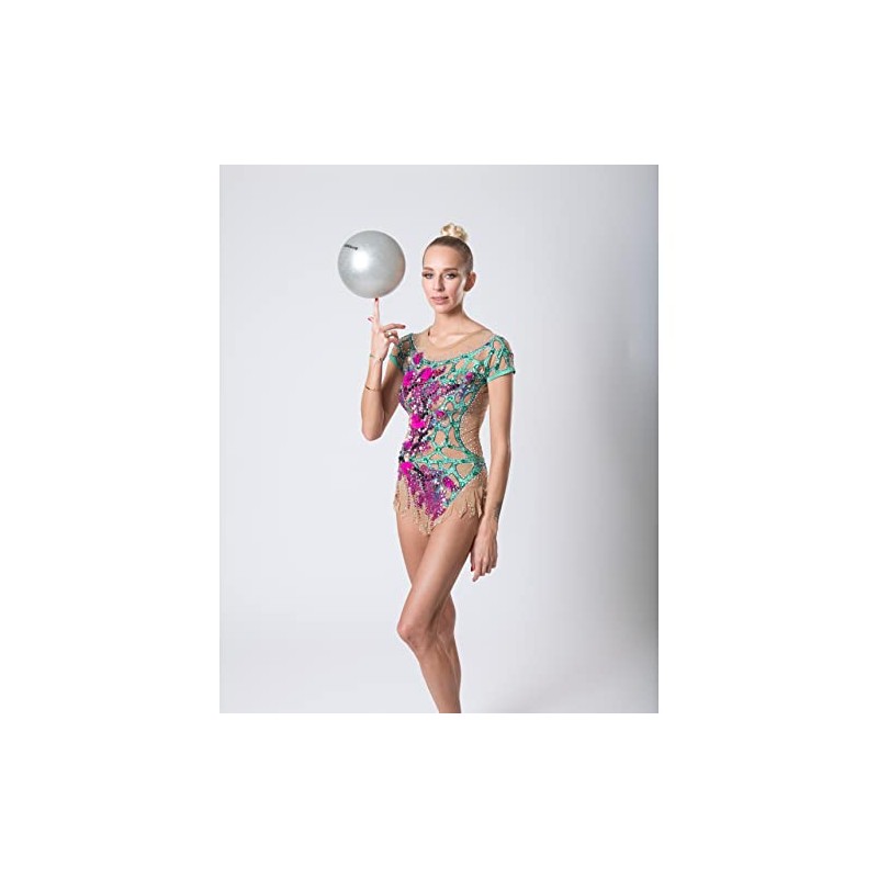 DRUNA Rhythmic Gymnastics Ball Metallic + PVC Glitter 15 cm