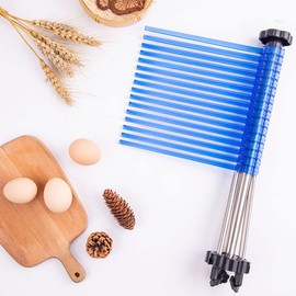 MILANGE Pasta Drying Rack Collapsible Pasta Dryer Rack Foldable Noodle Dryer Rack Stand with 16 Anti Slip Rods Holding up to 4.5 lb of Homemade Pasta Spaghetti Noodle Easy for Storage (Blue)