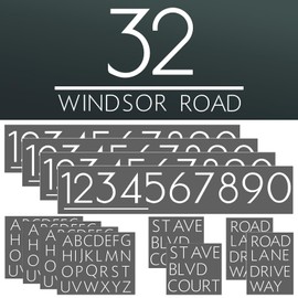 AmazingSpark 2 Sets Trash Can Decal 4 Inches Numbers 2 Inches Letter 12 Pcs Self Adhesive Waterproof UV Resistant Stickers for Garbage Bin, Mailbox, Window, Door, Address Number, Business