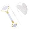 Fonture Gua Sha Tool, White Jade Facial Scraping Board Face