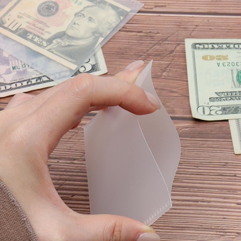 12 Sheets Frosted PP Small Cash Envelope 3.15x3.5 Inch Zipless