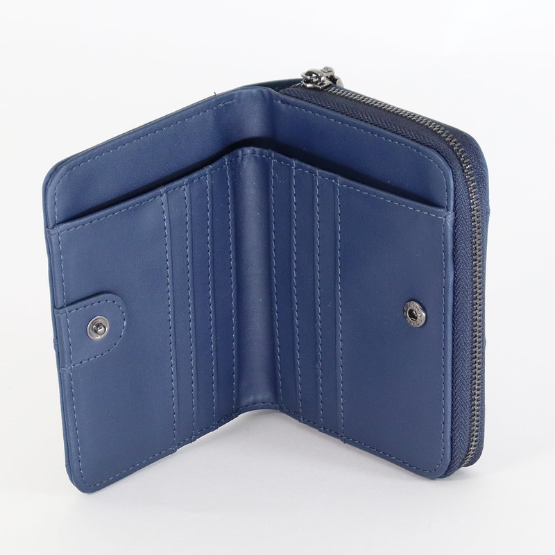 Logo Spark Men's Bi-fold Wallet, Round Zipper, Slim, Embossed, Embossed