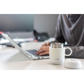 DrinkPod LGB-280W Pioneer Stainless Steel Vacuum Insulated Leak-Proof Drinkpod Capsule Flask 6 Hours Hot 24 Hours Cold, White, 0.28 Litre