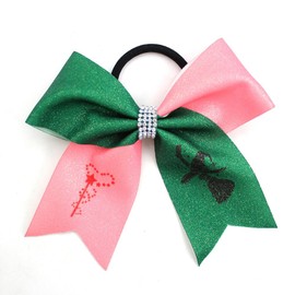 2 Pcs Witch Hair Accessories Glitter Pink Green Hair Bows Cute Hair Tie for Ponytail Holder Movie Fans GIfts Cosplay Costume Party Favors