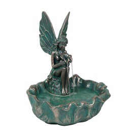 ZMG 14" Angel Fairy Outdoor Water Fall Fountain, Durable Resin Garden Fountain for Home Decor, Office, Gardens, Landscaping, Patios, Balconies, Bronze, Gift Ideas