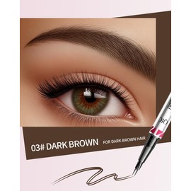 1 Stück Augenbrauenstift Wasserfest, 2-in-1 Dual-Ended Microblading Augenbrauenstift, Wischfest Eyebrow Pencil Kann Leicht Natürliche Augenbrauenfarbe (03#Dunkelbraun)