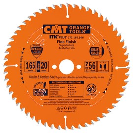CMT ORANGE TOOLS 273.165.56H ITK Plus Saw Blade 6-1/2''x0.063''/0.039''x20mm(5/8'') Z56