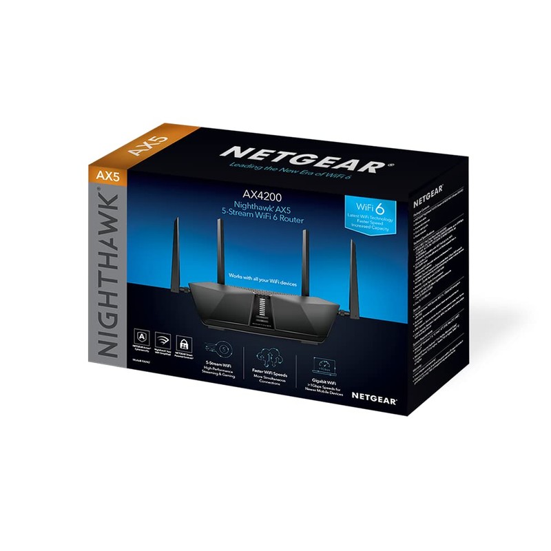 Nighthawk AX5 5-Stream AX4200 Wi-Fi 6 Router RAX42-100NAS