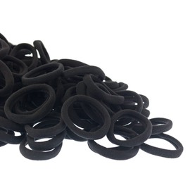 Pack of 100 Women's Hair Bobbles for Girls, Ponytail Rubber, Elastic Hair Bands for Women Girls (Black)