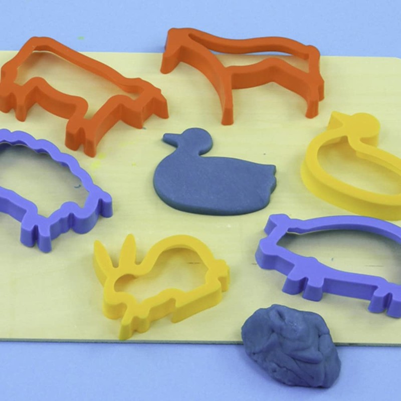 Strong Plastic Cookie/Dough Cutters - Pack of 6 Animal Shapes