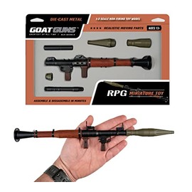 GoatGuns Miniature RPG Model Black | 1:4 Scale Diecast Metal + Real Wood Build Kit