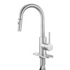 VEVOR Single Handle Sink Faucet Brushed Nickel Pull-Down Kitchen Sink