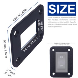 DAOKAI Rocker Switch Panel 1 Way Panel Housing Holder,1 Gang Black Waterproof Anodized Aluminium Switch Shell Bracket with Screws for Car Boat Truck RV(2pcs)