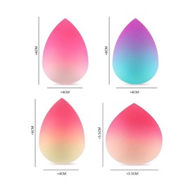 4 Pieces Beauty Blending Makeup Sponge, Soft and Comfortable Beauty Accessory Set, Blending Cotton Puff for Liquid, Cream and Foundation (Pink, Blue, Purple)