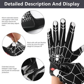 RSPGO Kids Football Gloves Youth Enhanced Grip Silicone Wide Receiver Gloves,Spider XS/S