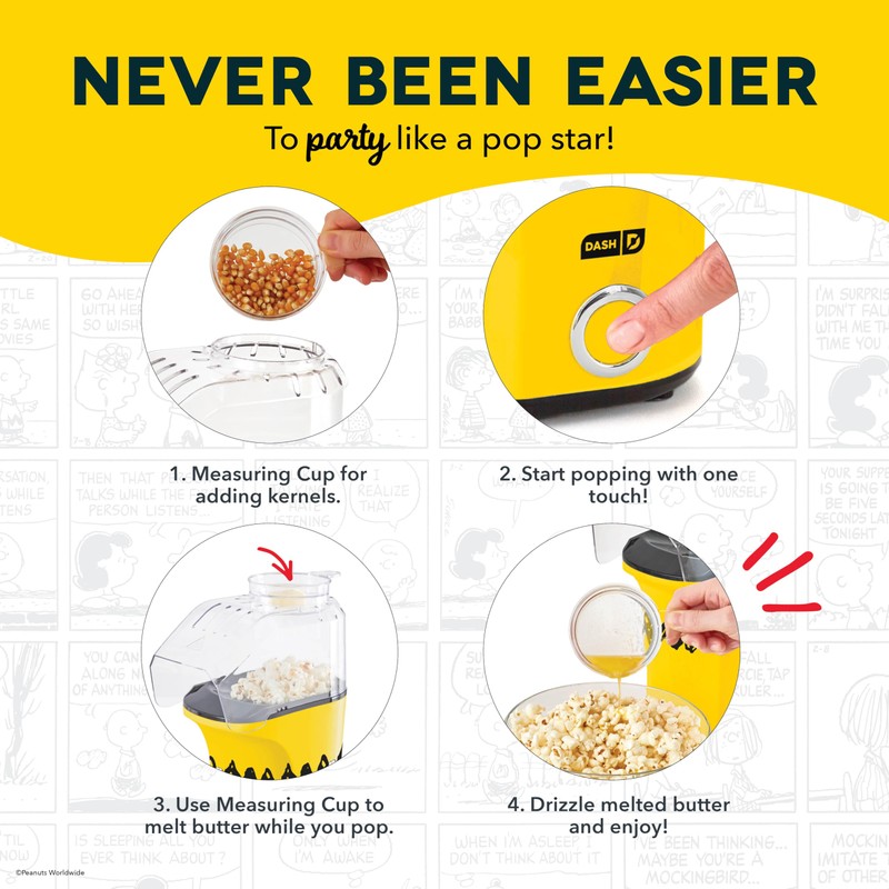 Peanuts x Dash Fresh Pop Popcorn Maker