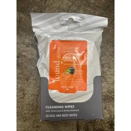 Found Active Charcoal & Arnica Cleansing Face And Body Wipes, 20 Wipes