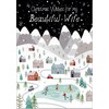 doodlecards Wife Christmas Card Mountain Scene In Snowy Village Large