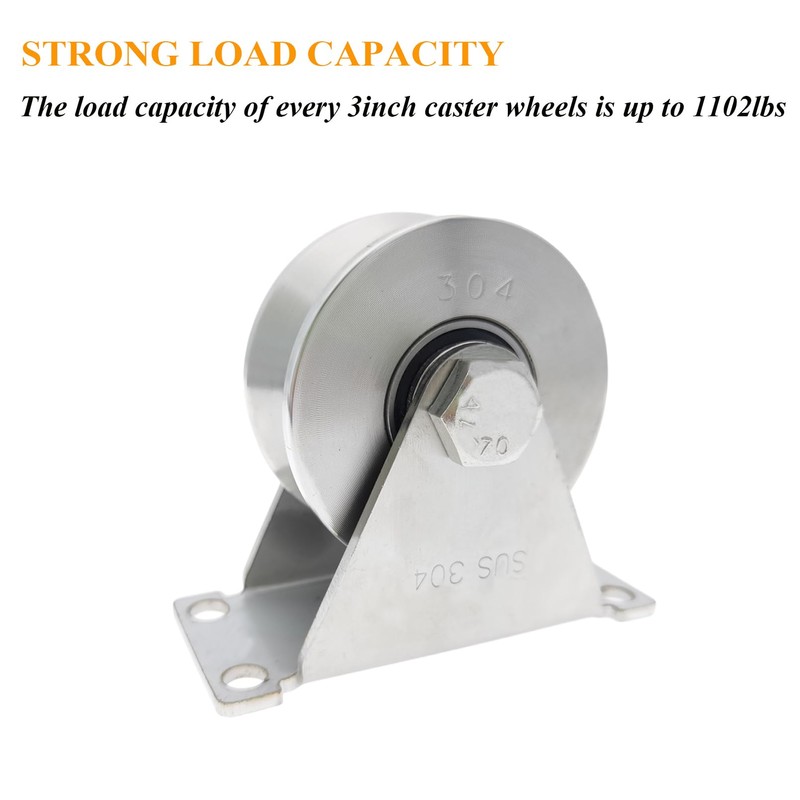 3in 304 Stainless Steel Sliding Gate Wheels V Groove Track