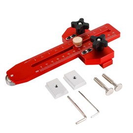 Thin Rip Jig Table Saw Jig Guide, Aluminum Alloy Extended Fast Thin Ripping Guide Adjustable Positioning Fixing Tool for Table Saw Band Saw Router for 3/8" x 3/4" T Slot (1PC,Red)